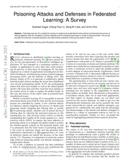 Poisoning Attacks and Defenses in Federated Learning: A Survey