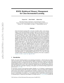 RMM: Reinforced Memory Management for Class-Incremental Learning