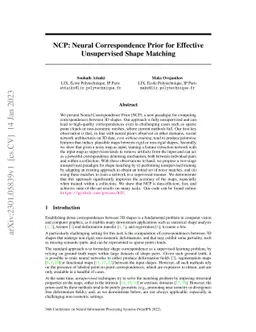 NCP: Neural Correspondence Prior for Effective Unsupervised Shape
  Matching