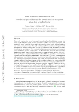 Modulation spectral features for speech emotion recognition using deep
  neural networks
