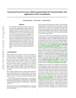 Functional Neural Networks: Shift invariant models for functional data
  with applications to EEG classification