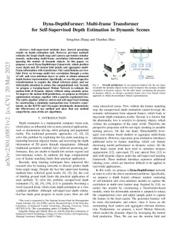 Dyna-DepthFormer: Multi-frame Transformer for Self-Supervised Depth
  Estimation in Dynamic Scenes