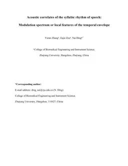Acoustic correlates of the syllabic rhythm of speech: Modulation
  spectrum or local features of the temporal envelope
