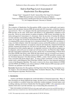 End-to-End Page-Level Assessment of Handwritten Text Recognition