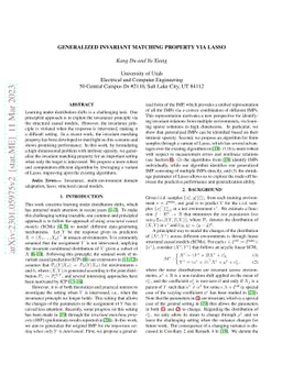 Generalized Invariant Matching Property via LASSO