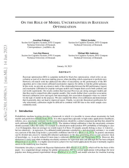 On the role of Model Uncertainties in Bayesian Optimization