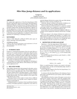 Min-Max-Jump distance and its applications