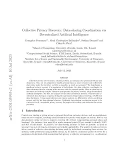 Collective Privacy Recovery: Data-sharing Coordination via Decentralized
  Artificial Intelligence