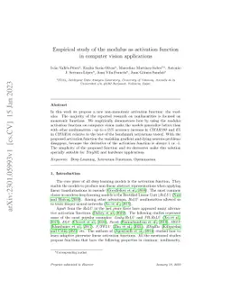 Empirical study of the modulus as activation function in computer vision
  applications