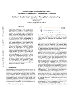 Rethinking Precision of Pseudo Label: Test-Time Adaptation via
  Complementary Learning