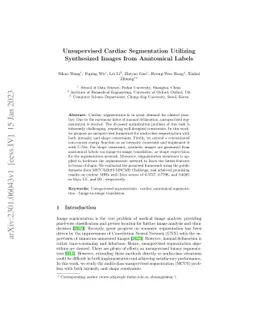 Unsupervised Cardiac Segmentation Utilizing Synthesized Images from
  Anatomical Labels