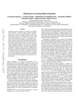 Planning for Learning Object Properties