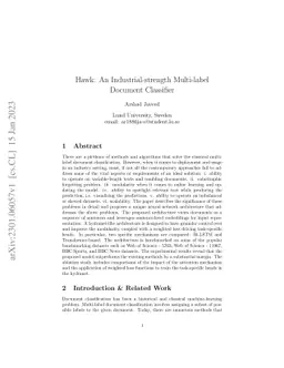 Hawk: An Industrial-strength Multi-label Document Classifier