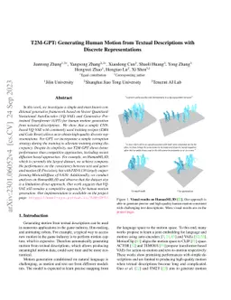 T2M-GPT: Generating Human Motion from Textual Descriptions with Discrete
  Representations