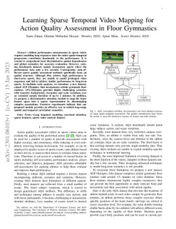 Learning Sparse Temporal Video Mapping for Action Quality Assessment in
  Floor Gymnastics