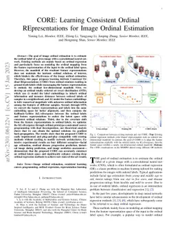 CORE: Learning Consistent Ordinal REpresentations for Image Ordinal
  Estimation