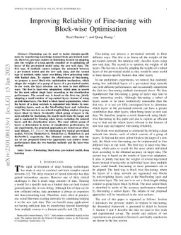 Improving Reliability of Fine-tuning with Block-wise Optimisation