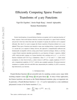 Efficiently Computing Sparse Fourier Transforms of $q$-ary Functions