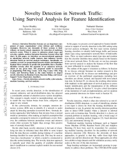 Novelty Detection in Network Traffic: Using Survival Analysis for
  Feature Identification