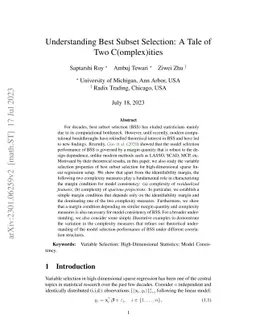 Understanding Best Subset Selection: A Tale of Two C(omplex)ities