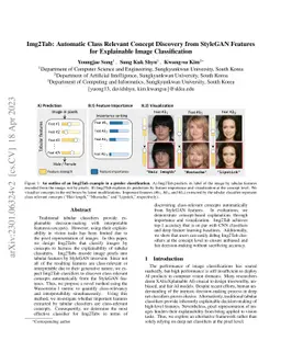Img2Tab: Automatic Class Relevant Concept Discovery from StyleGAN
  Features for Explainable Image Classification