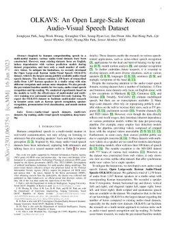 OLKAVS: An Open Large-Scale Korean Audio-Visual Speech Dataset