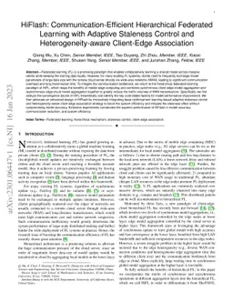 HiFlash: Communication-Efficient Hierarchical Federated Learning with
  Adaptive Staleness Control and Heterogeneity-aware Client-Edge Association