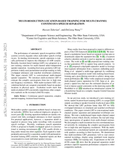 Multi-resolution location-based training for multi-channel continuous
  speech separation