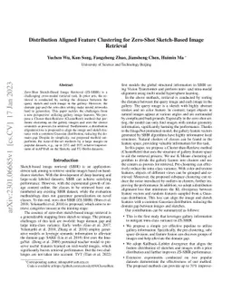 Distribution Aligned Feature Clustering for Zero-Shot Sketch-Based Image
  Retrieval