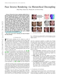 Face Inverse Rendering via Hierarchical Decoupling