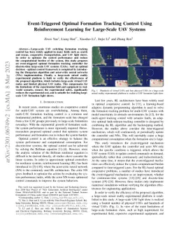 Event-Triggered Optimal Formation Tracking Control Using Reinforcement
  Learning for Large-Scale UAV Systems