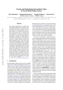 Tracing and Manipulating Intermediate Values in Neural Math Problem
  Solvers