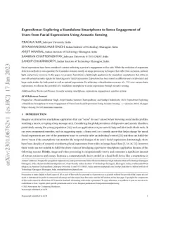 ExpresSense: Exploring a Standalone Smartphone to Sense Engagement of
  Users from Facial Expressions Using Acoustic Sensing