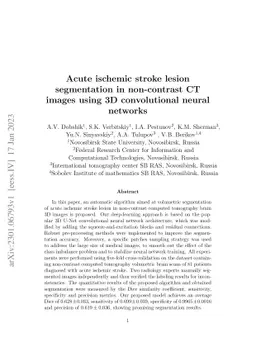 Acute ischemic stroke lesion segmentation in non-contrast CT images
  using 3D convolutional neural networks
