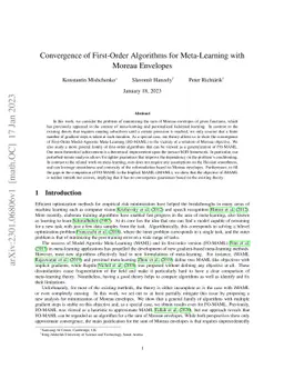 Convergence of First-Order Algorithms for Meta-Learning with Moreau
  Envelopes
