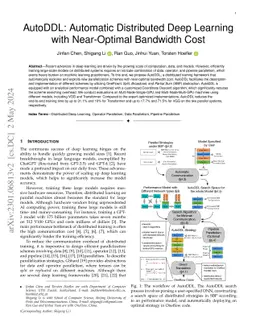AutoDDL: Automatic Distributed Deep Learning with Near-Optimal Bandwidth
  Cost