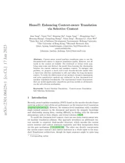 HanoiT: Enhancing Context-aware Translation via Selective Context