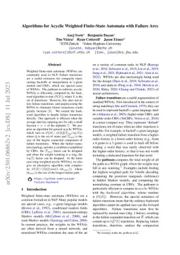Algorithms for Acyclic Weighted Finite-State Automata with Failure Arcs
