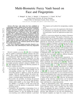 Multi-Biometric Fuzzy Vault based on Face and Fingerprints