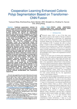 Cooperation Learning Enhanced Colonic Polyp Segmentation Based on
  Transformer-CNN Fusion