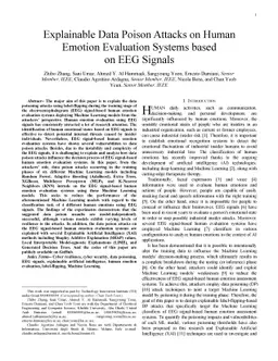 Explainable Data Poison Attacks on Human Emotion Evaluation Systems
  based on EEG Signals