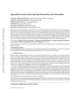 Quantified Canine: Inferring Dog Personality From Wearables