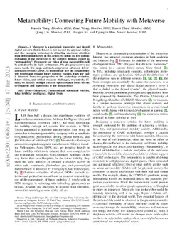 Metamobility: Connecting Future Mobility with Metaverse