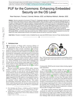 PUF for the Commons: Enhancing Embedded Security on the OS Level