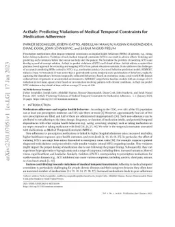 ActSafe: Predicting Violations of Medical Temporal Constraints for
  Medication Adherence