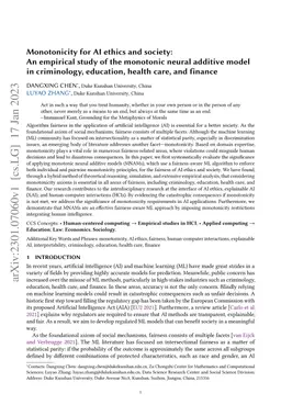 Monotonicity for AI ethics and society: An empirical study of the
  monotonic neural additive model in criminology, education, health care, and
  finance