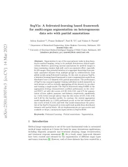 SegViz: A federated-learning based framework for multi-organ
  segmentation on heterogeneous data sets with partial annotations