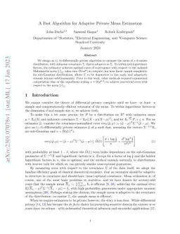 A Fast Algorithm for Adaptive Private Mean Estimation
