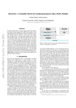 MooseNet: A Trainable Metric for Synthesized Speech with a PLDA Module