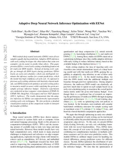 Adaptive Deep Neural Network Inference Optimization with EENet